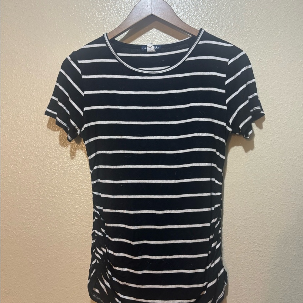 Old Navy Black and White Striped Tee